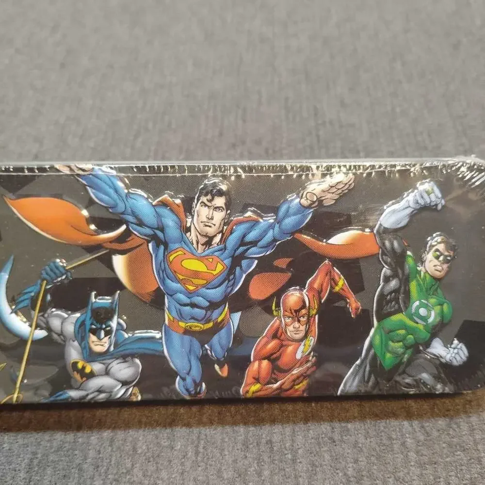 Justice League Metal Pencil Box Superman Batman Flash Green Lantern New
